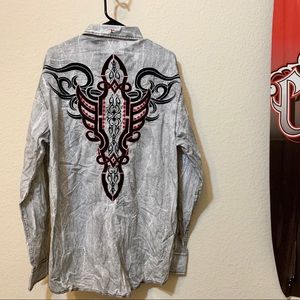 NWT Roar Men's Embroidered Hardcore Button Down